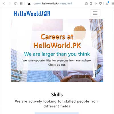 Careers - Helloworld.PK